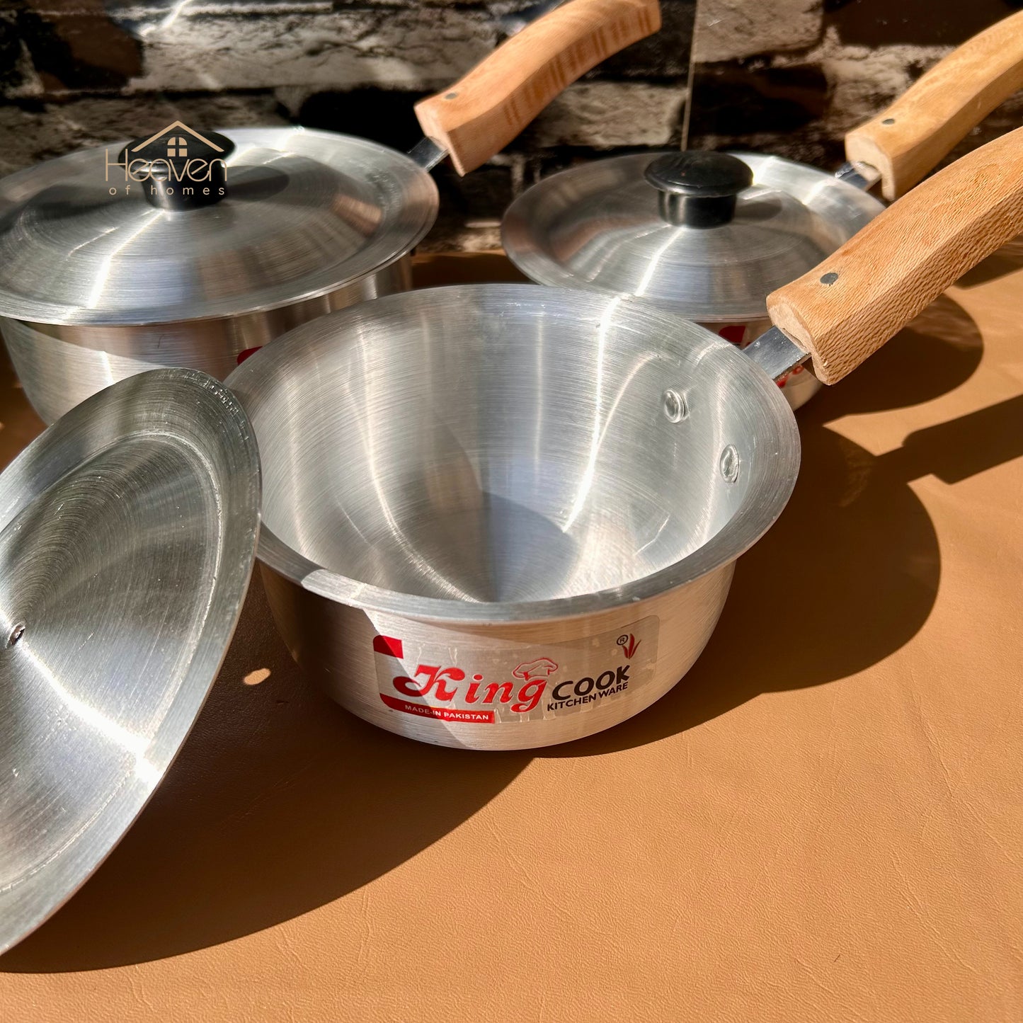 Heaven® Premium Silver Steel Saucepan – Heavy-Duty Kitchen Essential Set of 3