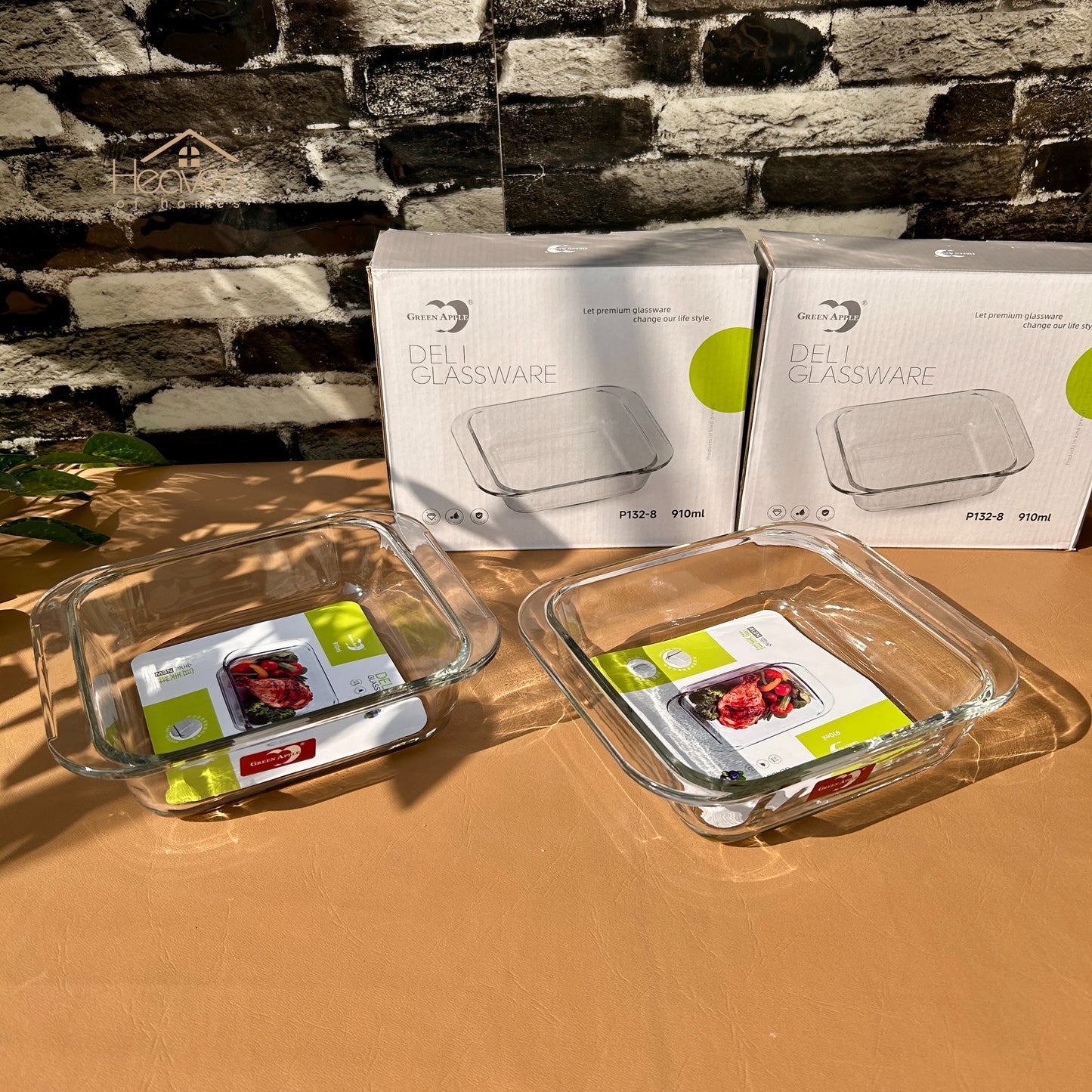 Deli® 2-Piece Clear Glass Dish Set – 910 ml Multi-Purpose Kitchen & Tableware - P132-8