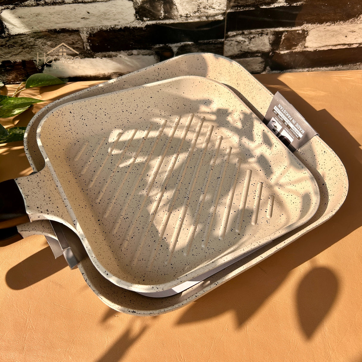 Heaven® Premium Silver Steel Grill Pan with Die-Cast Coating – Perfect for Steaks & Vegetables