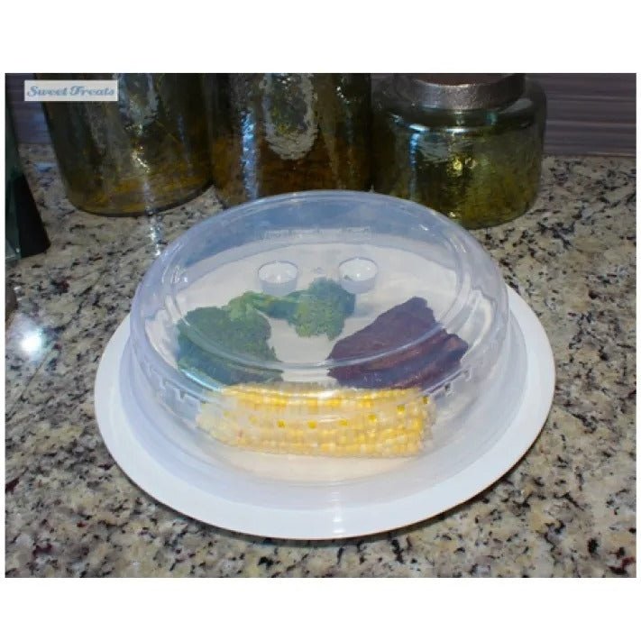 Microwave Plate dish Cover Microwave cover for food Plastic Microwave Plate Lid Cover With Steam Vent Microwave Splatter Cover,r Microwave Splatter Guard-Anti-Splatter with Steam Vents 25CM , - Heaven of homes