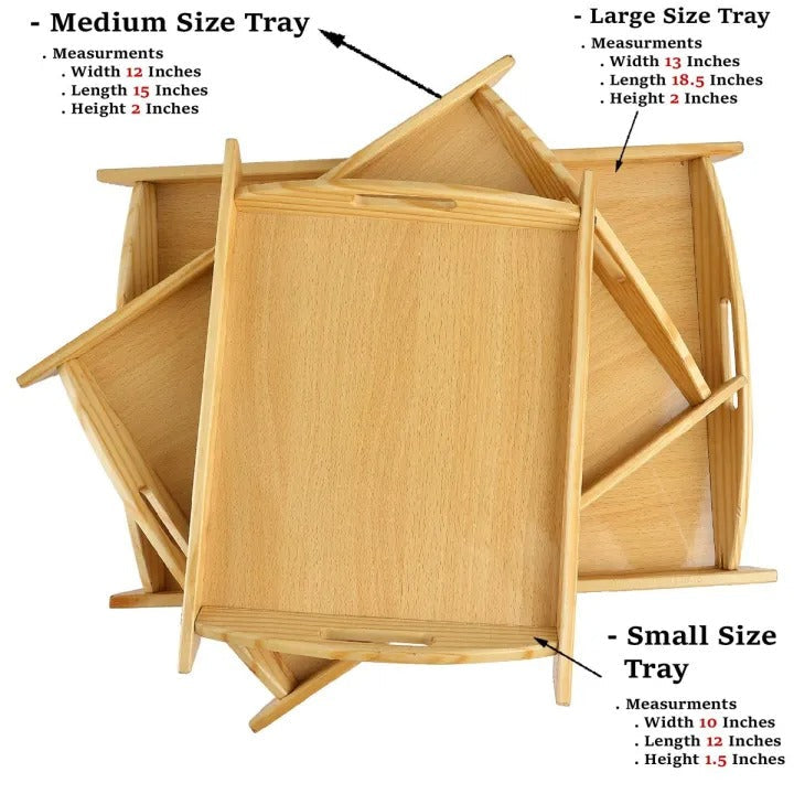 Premium Wooden Tray Set - 3-Piece Durable Serving Trays for Kitchen & Home Décor - Heaven of homes - Sale Pakistan