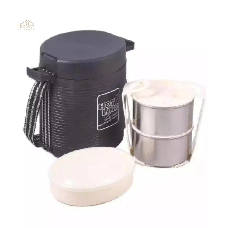 Compartment Black Hotline Tiffin Stainless Steel Box With