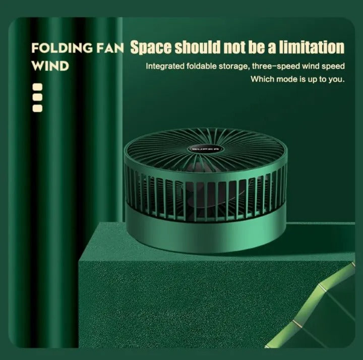 Desk Rechargeable fan portable USB charging mini 3-Speed Retractable Foldable Silent Electric Fan With phone stand Fast cooling down Strong Wind Electric Fan Household Outdoor Travel Student - Heaven of homes