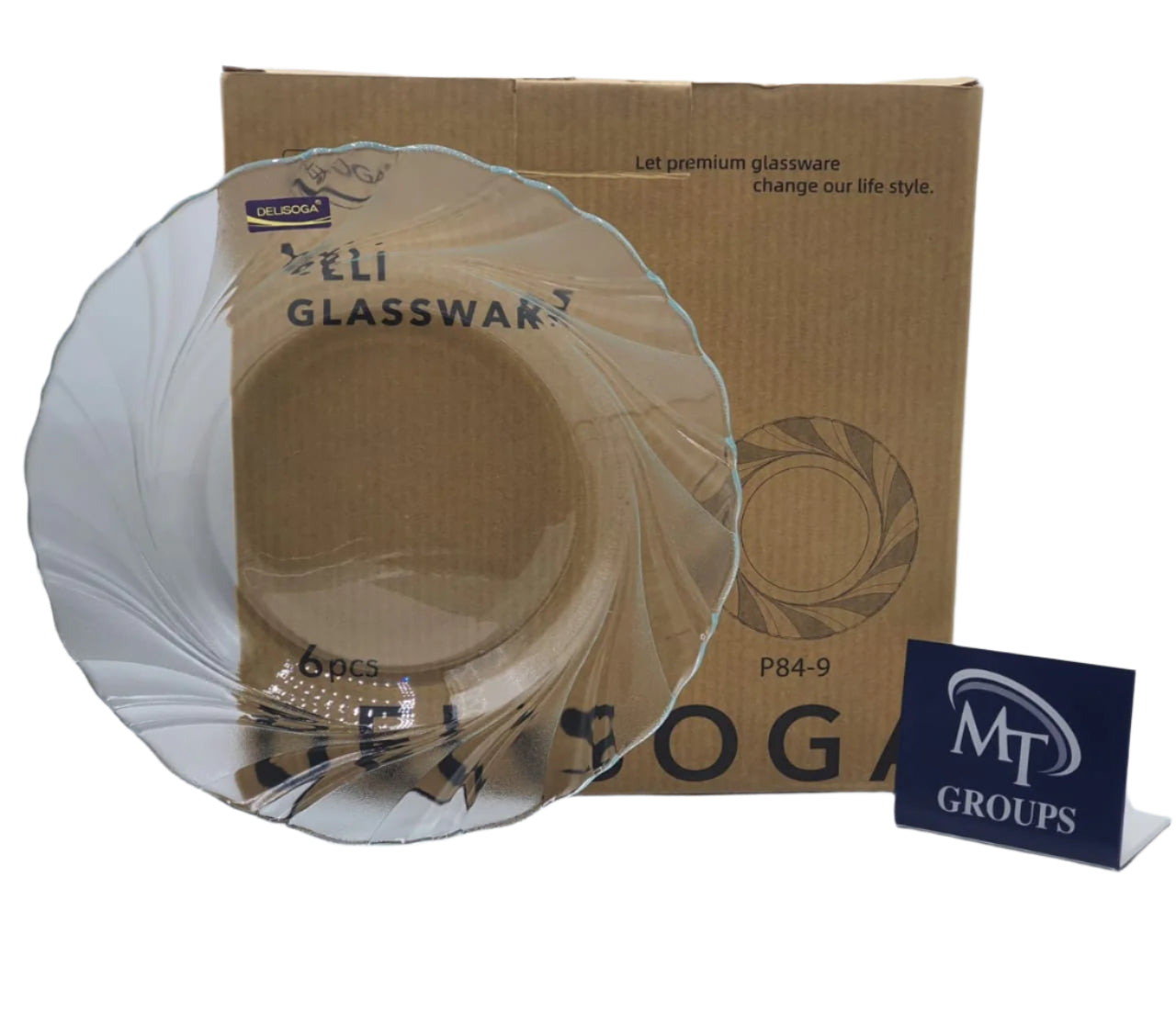 Delisoga® Set of 6 Clear Glass Dessert Plates – 6-Inch Transparent Quarter Plates for Cakes, Biscuits & Snacks - Heaven of homes - Sale Pakistan