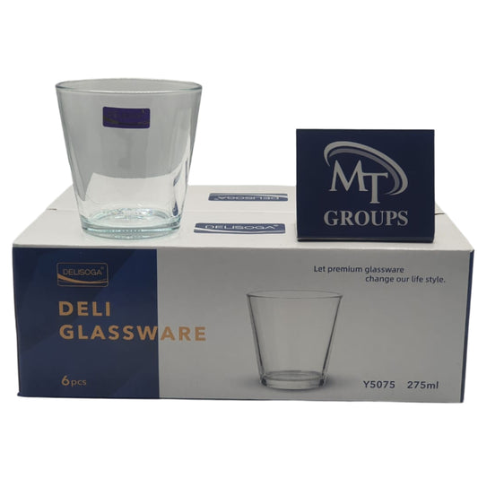 Delisoga® 6-Piece 275ml Clear Glass Tumbler Set | Sleek & Durable Drinkware - Heaven of homes - Sale Pakistan