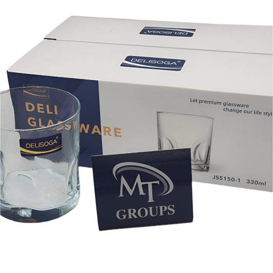 Delisoga® Premium 330ml Glass Tumblers – Set of 6 Transparent Drinking Glasses - Heaven of homes - Sale Pakistan