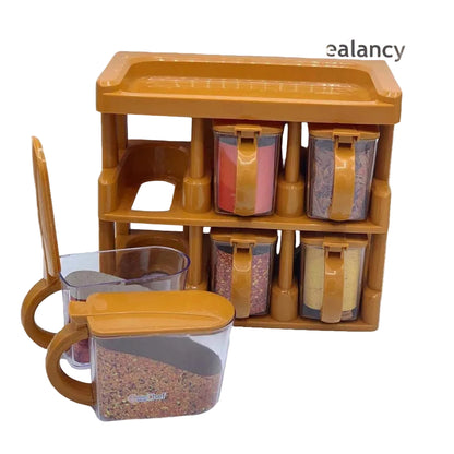 Heaven® 6-Jar Spice Rack Set with Airtight Storage Jars | Compact Kitchen Organizer