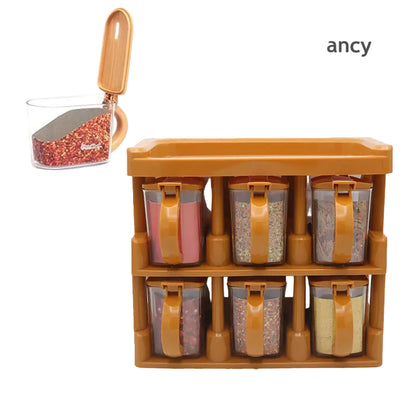 Heaven® 6-Jar Spice Rack Set with Airtight Storage Jars | Compact Kitchen Organizer