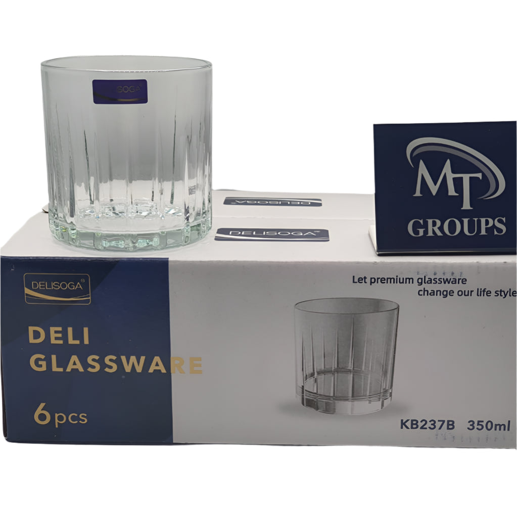 Delisoga® Set of 6 350ml Clear Glass Drinkware –  Elegant Tumblers for Home, Office & Entertaining - Heaven of homes - Sale Pakistan