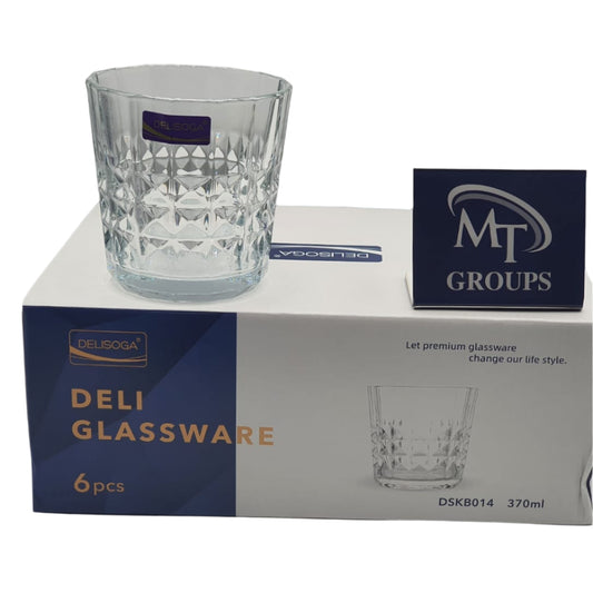 Delisoga® 6-Peice 370ml Drinking Glasses – Clear Glass Tumblers for Daily Use - Heaven of homes - Sale Pakistan