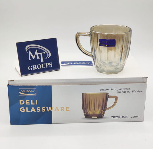 Delisoga® Set of 6 250ml Clear Glass Mugs – ZB202-150S