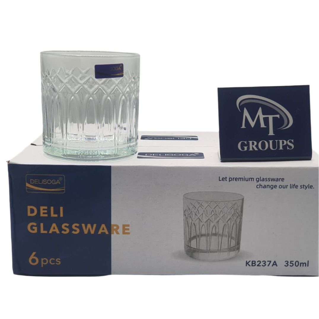 Delisoga® Set of 6 350ml Clear Glass Drinkware –  Elegant Tumblers for Home, Office & Entertaining - Heaven of homes - Sale Pakistan