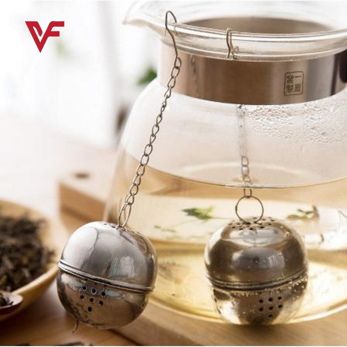 Spice,Herb,Tea and Seasoning Filter Ball with Hanging Hook - Stainless Steel - Heaven of homes