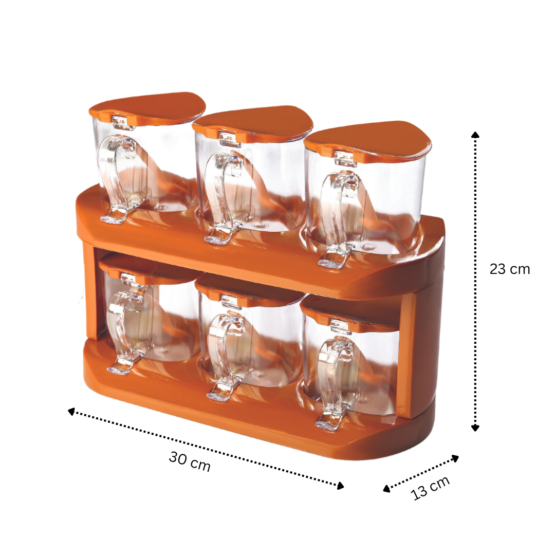 2-Tier Spice Rack Organizer – 6-in-1 Modular Countertop or Cabinet Storage Shelf