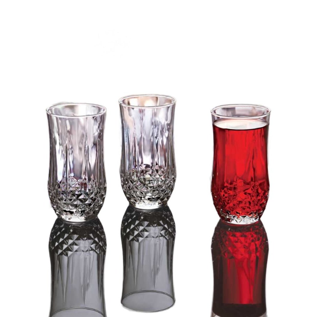 Royal Set of 6 Water Glasses Transparent Glass 300 ML - Heaven of homes