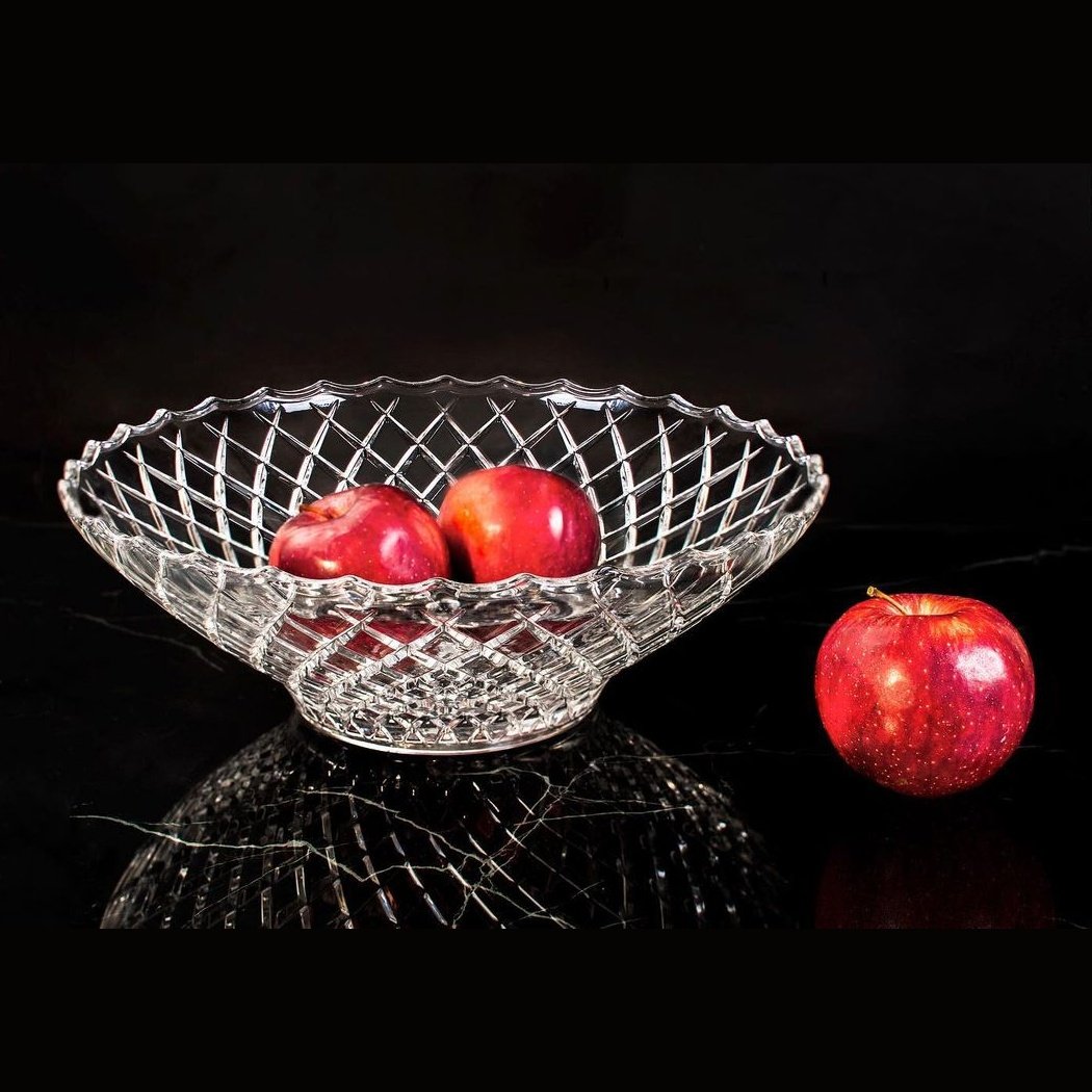 Royal Glass Serving Platter Center Table Shallow Bowl 12 Inches Clear Glass - Heaven of homes