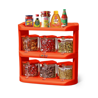 3-Tier Spice Rack Organizer – 6-Jar Compact Countertop & Cabinet Storage Shelf