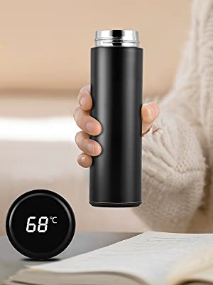 Stainless Steel Sports Vacuum Flask Temperature Water Bottle LED Temperature Display Hot Cold Vacuum Flasks Thermos LED 500ML Smart Thermos - Heaven of homes