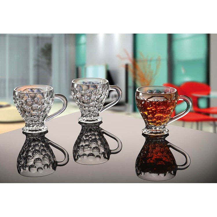 Set of 6 Royal Tea Mugs Transparent Glass 160 ML - Heaven of homes