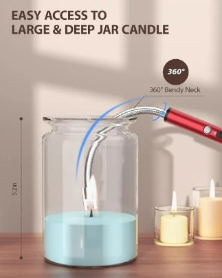 Rechargeable USB Arc Lighter – Windproof, Flameless, Flexible Neck - Heaven of homes - Sale Pakistan