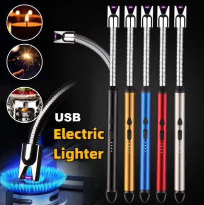Rechargeable USB Arc Lighter – Windproof, Flameless, Flexible Neck - Heaven of homes - Sale Pakistan