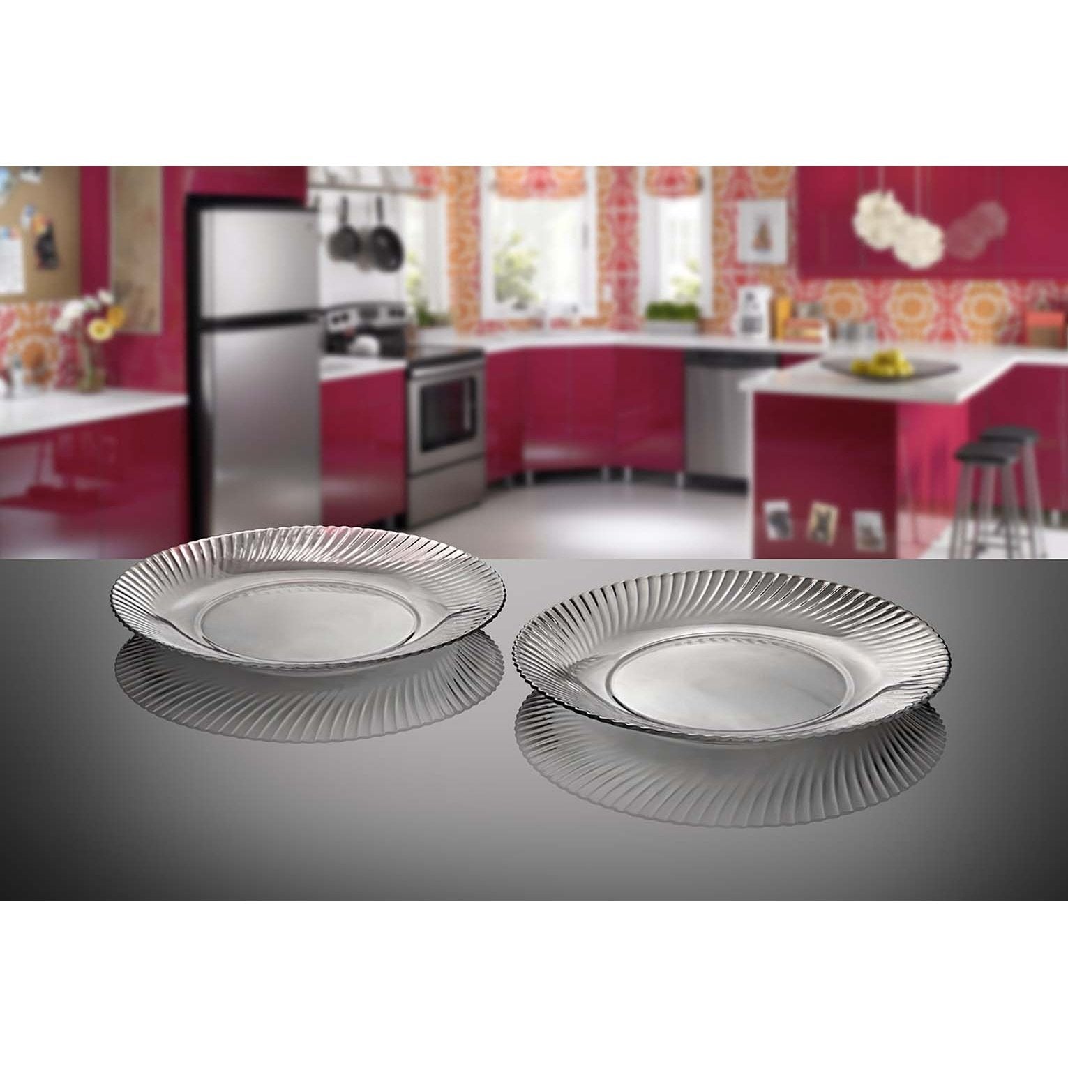 Set of 6 Diamond Rice Plates Full Plates Transparent Glass 6 Pieces Im ...