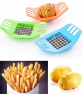 Stainless Steel Manual French Fry Cutter – Potato, Vegetable & Fruit Slicer | Chip Maker & Kitchen Chopper Tool - Heaven of homes - Sale Pakistan