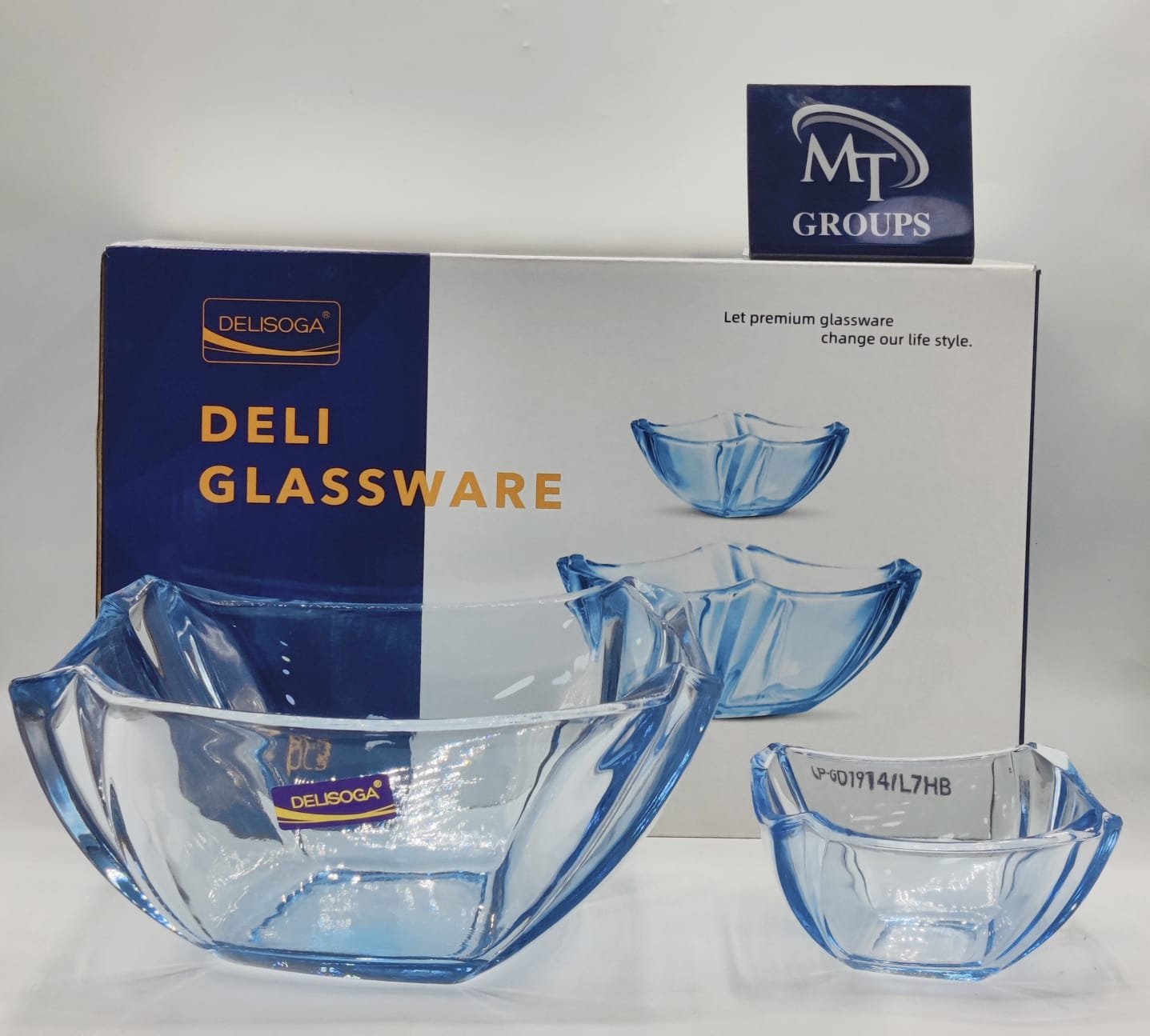 Delisoga® 7-Piece Blue Glass Fruit & Dessert Bowl Set - LPG01914/L7HB