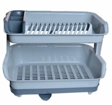 Double Layer Dish Drying Rack – Kitchen Plate Stand & Utensil Organizer - Heaven of homes - Sale Pakistan