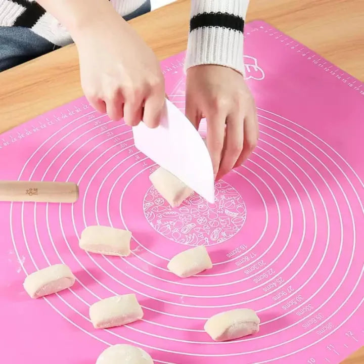 Heaven® Silicone Baking Mat, Non-Stick Pastry & Dough Rolling Mat, Extra Large Roti & Pizza Making Sheet with Measurements, Non-Slip & Heat Resistant, 40 × 50 cm