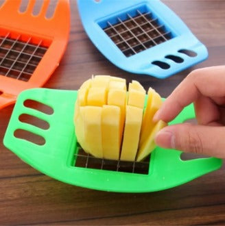 Stainless Steel Manual French Fry Cutter – Potato, Vegetable & Fruit Slicer | Chip Maker & Kitchen Chopper Tool - Heaven of homes - Sale Pakistan