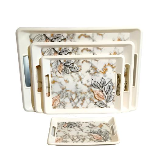 Heaven Set of 4 Melamine Tray Set Beautiful Print Serving Trays - Heaven of homes