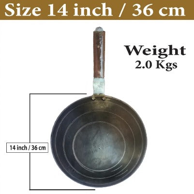 Iron Ulta Tawa with Wooden Handle – Heavy-Duty Roti & Chapati Maker for Home Kitchen - Heaven of homes - Sale Pakistan