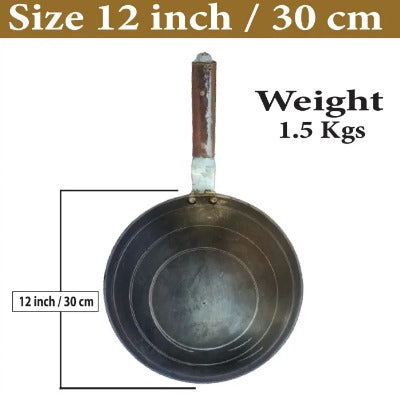 Iron Ulta Tawa with Wooden Handle – Heavy-Duty Roti & Chapati Maker for Home Kitchen - Heaven of homes - Sale Pakistan