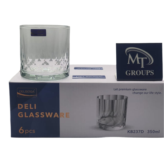 Delisoga® Set of 6 350ml Clear Glass Drinkware –  Elegant Tumblers for Home, Office & Entertaining - Heaven of homes - Sale Pakistan