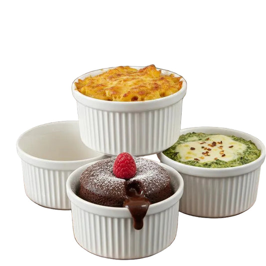 Heaven Set of 6 Ceramic Ramekins – 3 Inch Dipping Bowls Baking