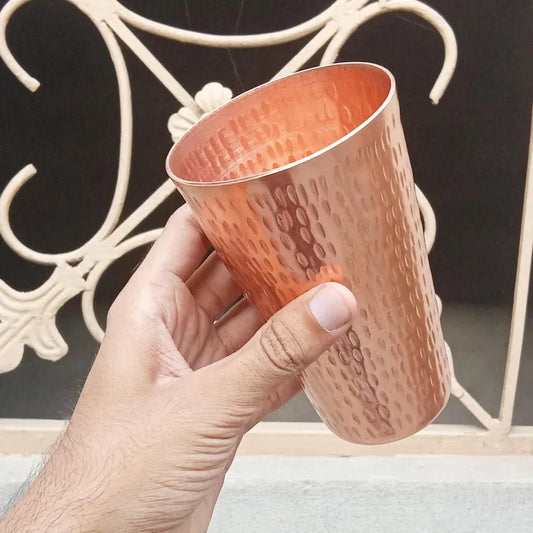 Heaven® Pure Copper Glass 400ml – Handmade Ayurvedic Drinking Cup | Durable Copper Build