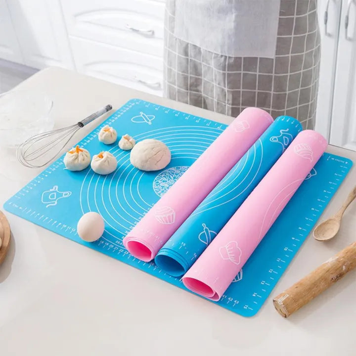 Heaven® Silicone Baking Mat, Non-Stick Pastry & Dough Rolling Mat, Extra Large Roti & Pizza Making Sheet with Measurements, Non-Slip & Heat Resistant, 40 × 50 cm