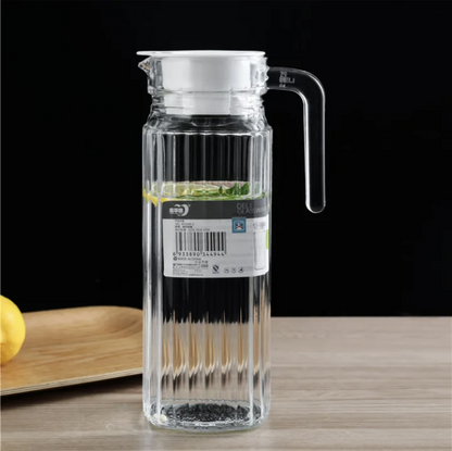 Delisoga® 1.2-Litre Clear Glass Oil Jug with Lid - Durable & Stylish Storage Solution - Heaven of homes