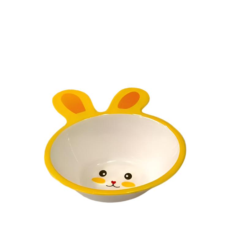 Set of 4 Heaven Melamine Rabbit-Shaped Kids Bowl – Multi-Color, 6.5" x 5" x 2" Deep | Durable & Fun for Mealtime - Heaven of homes