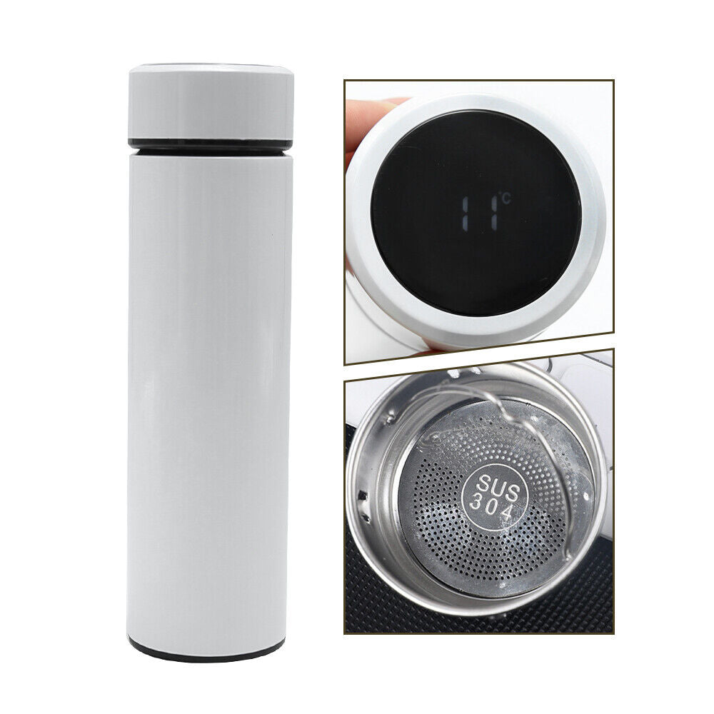 Stainless Steel Sports Vacuum Flask Temperature Water Bottle LED Temperature Display Hot Cold Vacuum Flasks Thermos LED 500ML Smart Thermos - Heaven of homes