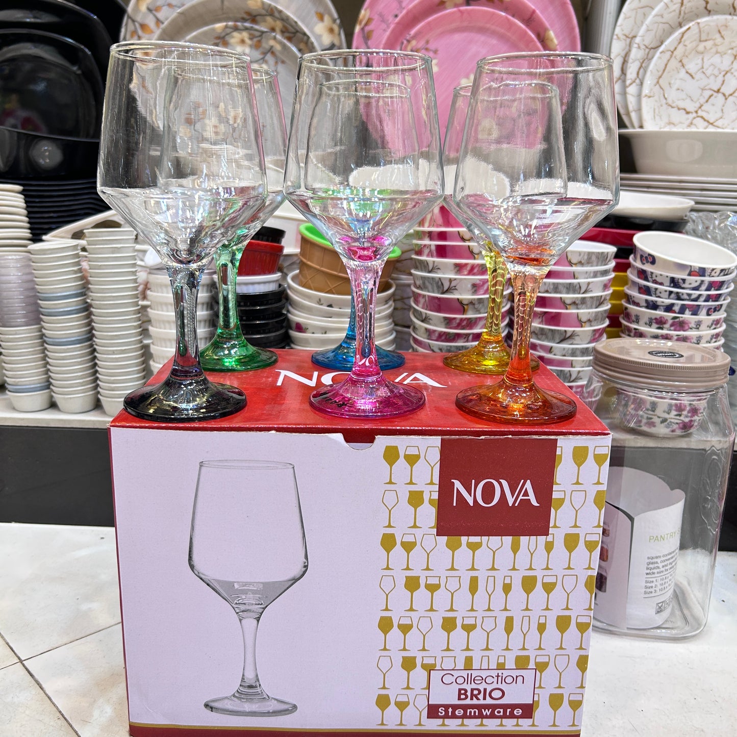 Heaven Multi-Color Set of 6 Wine Glass Set 400 ML
