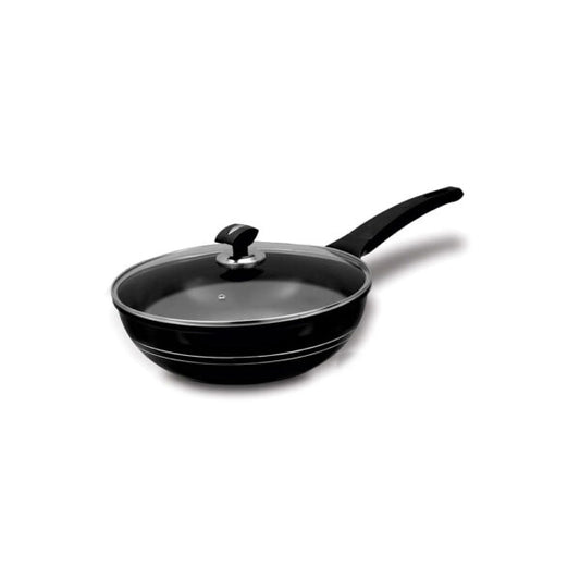 Sonex™ Deluxe Cooking Wok-Single Handle With Glass Lid-Ceramic Non Stick Coating-30 CM - Heaven of homes