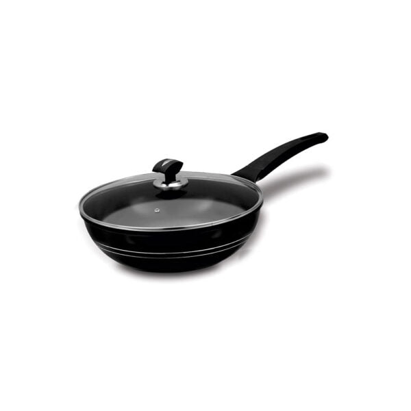 Sonex™ Deluxe Cooking Wok-Single Handle With Glass Lid-Ceramic Non Stick Coating-26 CM - Heaven of homes