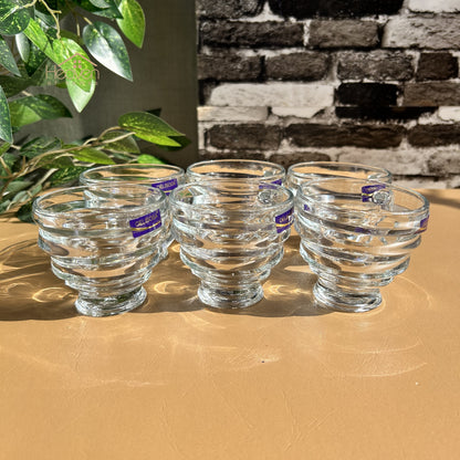 Delisoga® Set of 6 Transparent Clear Glass Coffee & Tea Mugs – 210ml Elegant Cup Design