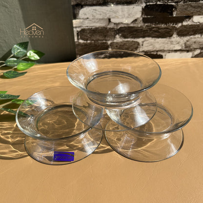 Delisoga® Set of 6 Mini Plates Clear Glass Sweet Plates 5.5 Inches