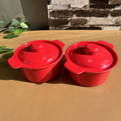 Heaven Set of 2 Melamine Bowls with Lid Microwave Safe