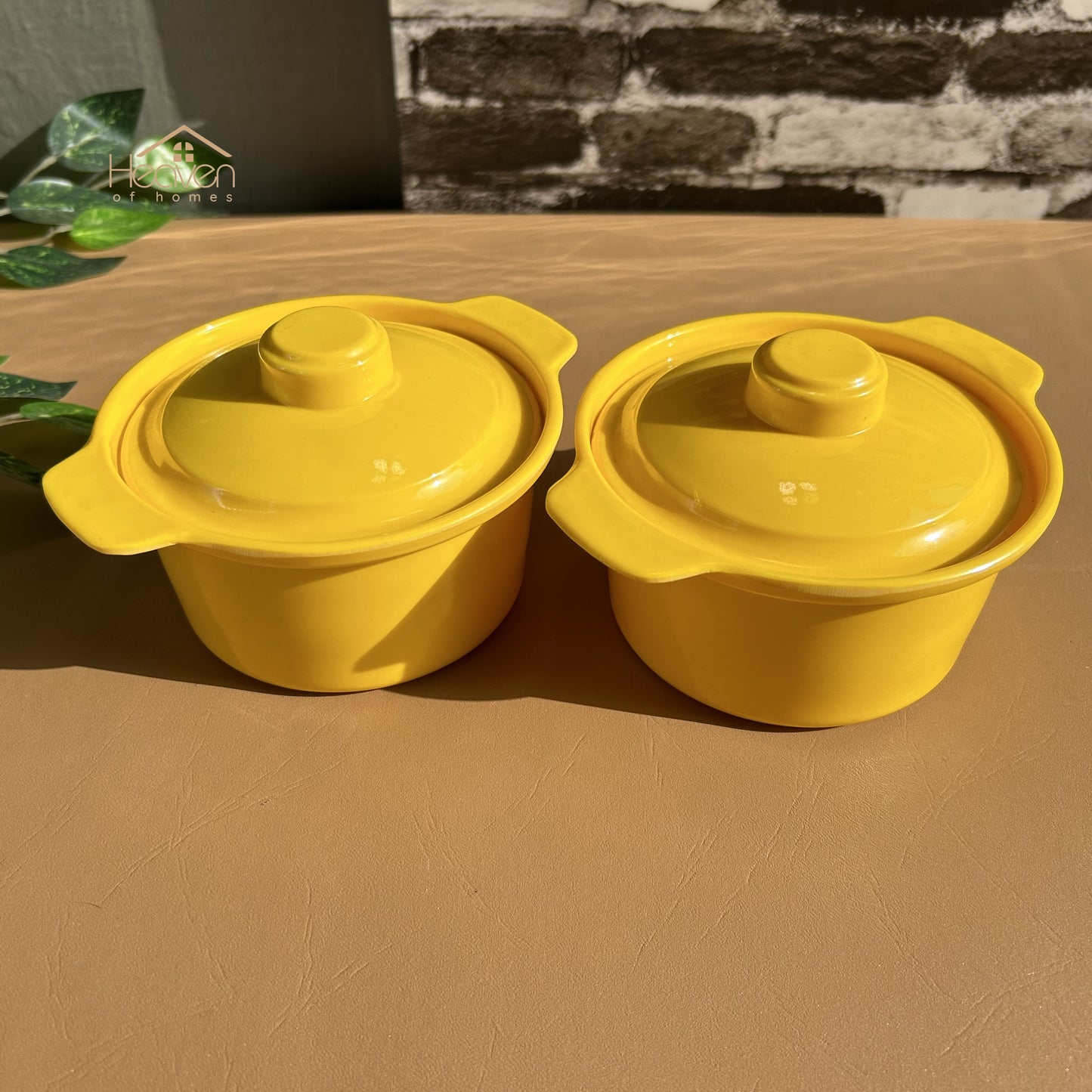 Heaven Set of 2 Melamine Bowls with Lid Microwave Safe