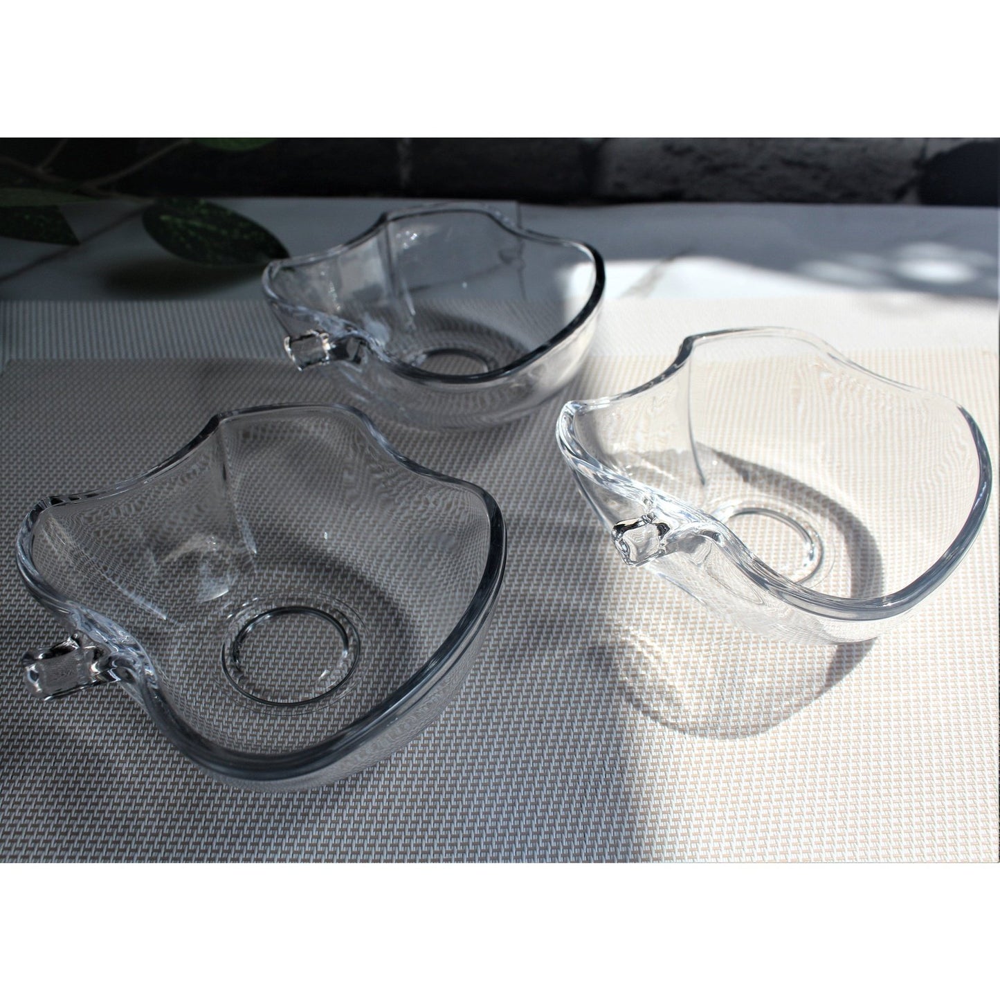 Set of 6 Apple Shaped Fruit Bowls Transparent Glass 4 Inches Beautiful Bowl - Heaven of homes