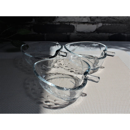 Set of 6 Strawberry Shaped Fruit Bowls Transparent Glass 4.5 Inches Each - Heaven of homes